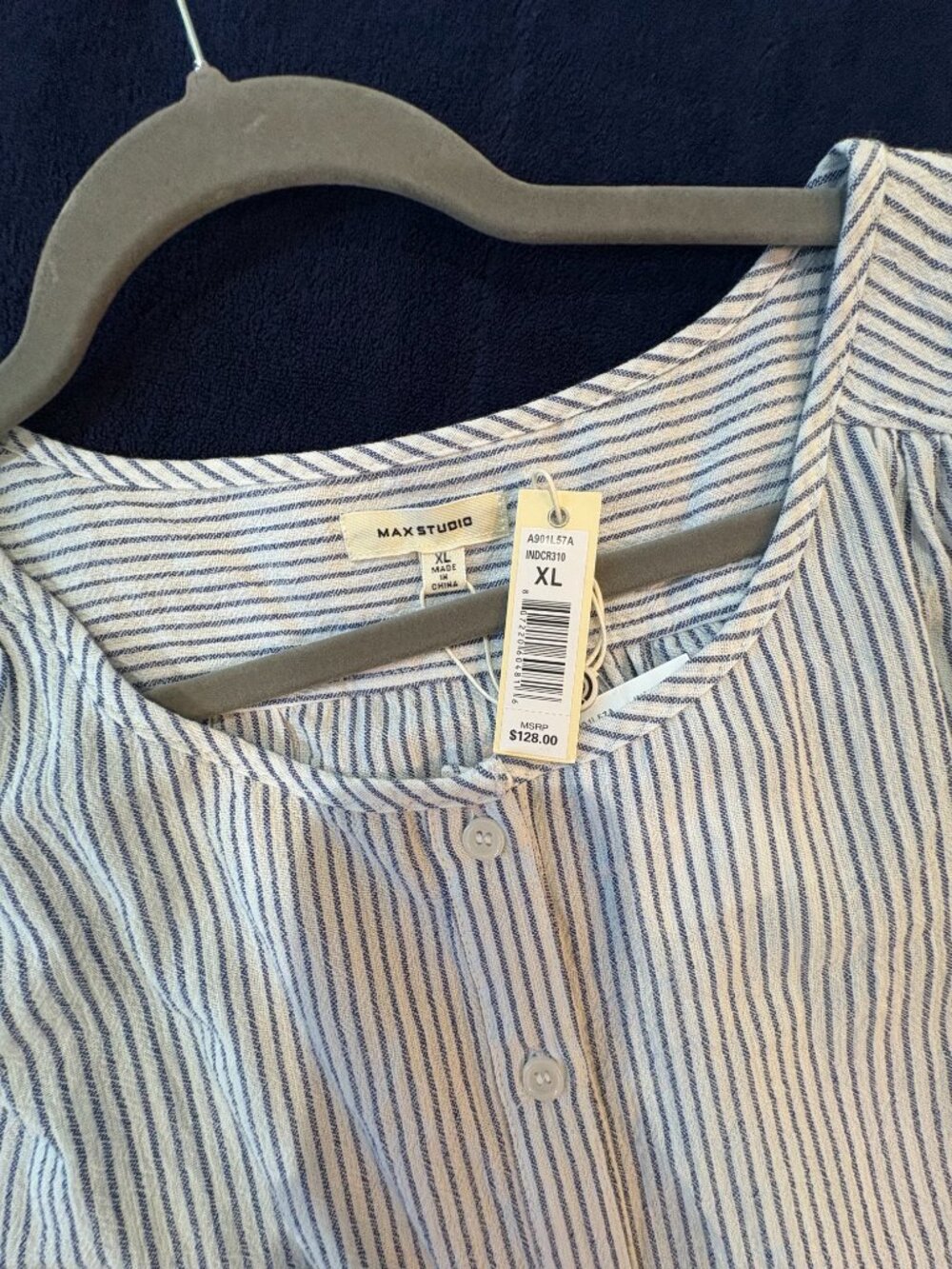 NWT Max Studio Seersucker Tiered Maxi Dress XL - Picture 7 of 8